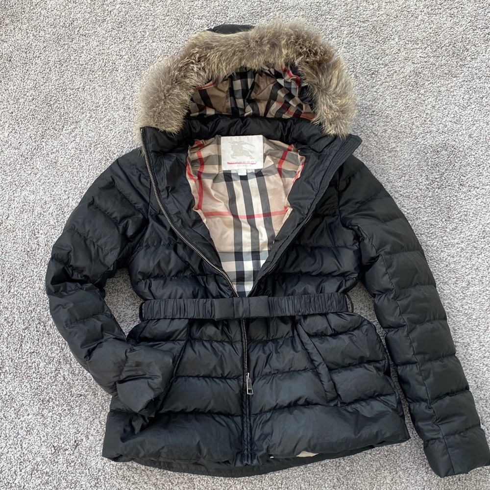 Kids Black Puffer Jacket with Fur Hood